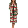 thumbnail image 1 of Yuyamidu Santa Zipper Robes for Women Plus Size L Christmas Long Sleeve Bathrobe Sleepwear Ladies Sleep Dresses Soft Nightgown Red Green Stripes Robe with Pockets, 1 of 7