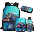 thumbnail image 1 of Yuyamidu Sea Turtle Backpack with Lunch Bag Set of 4 Mushroom Bookbag for Girls with Lunch Box Boyg Bookbag for Kids Middle School Book Bag Lunch Tote Pencil Case Water Bottle Bag, Blue, 1 of 7