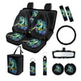 thumbnail image 1 of Yuyamidu Sea Turtle Car Interior Set Car Seat Covers Steering Wheel Seat Belt Covers Trash Can Coasters Rear View Mirror Covers Keychains Lipstick Covers Set of 13, 1 of 5