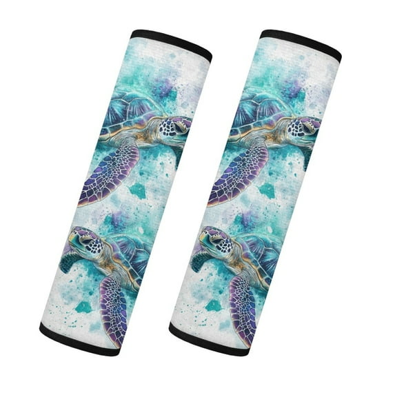 Yuyamidu Sea Turtle Car Seat Belt Covers 2 Pack Universal Car Seat Belt Pads Cover Flannel Seatbelt Cushion for Most Car Sedan SUV Auto Accessories Soft Car Seat Strap Pads