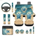 thumbnail image 1 of Yuyamidu Sea Turtle Car Seat Cover Full Set of 13 Starfish Auto Steering Wheel Cover Seat Belt Strap Pads Cup Coasters Armrest Cover Pad Keychain Car Accessories, 1 of 6