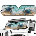 thumbnail image 1 of Yuyamidu Sea Turtle Front Windshield Sunshade Fit for Jeep Wrangler JL/JLU & Jeep Gladiator JT, Beach Window Shade Sun Visor Blocks UV Rays Keep Vehicle Cooler, 1 of 7