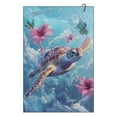 thumbnail image 1 of Yuyamidu Sea Turtle Golf Towel Hibiscus Cleaning Towels with Hook and Loop Fastener Golf Accessories Gifts for Women, 1 of 7