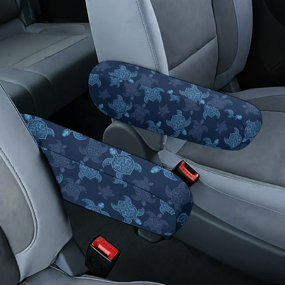 Yuyamidu Sea Turtle Seat Arm Rest Cover for Most Cars Trucks SUVs Accessories 1 Pair Blue Car Seat Armrest Covers Replacement Soft Car Armrest Decorative Accessories