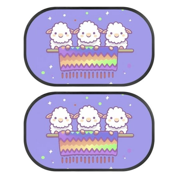 Yuyamidu Sheep Windows Shades for Car Baby Purple Car Window Sun Shades 20 x 12 Inch Auto Rear Sunshade for Side Window for Most Vehicles Cling Car Sun Shade for Windows