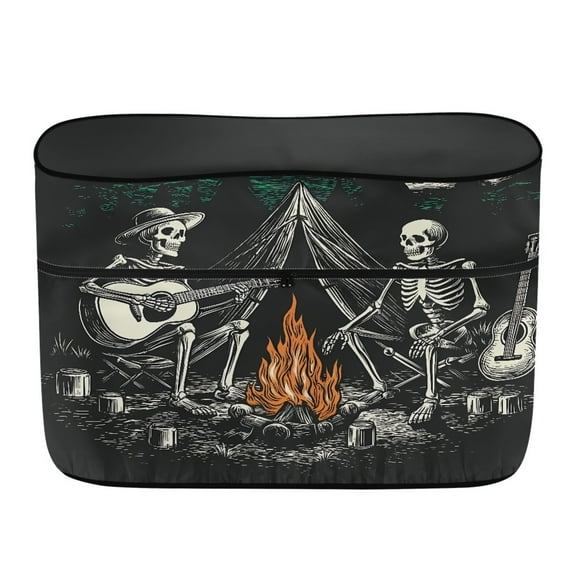 Yuyamidu Skull Camping Propane Tank Cover for RV Trailer, Waterproof Double 20lb Gas Cylinder Cover, Trailer Travel Accessories