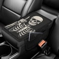 thumbnail image 1 of Yuyamidu Skull Car Arm Rest Covers Soft Auto Armrest Pad with 2 Pockets Automoblie Interior Accessories Black Car Center Console Armrest Cushion Cover Fit for Most Vehicles, 1 of 7
