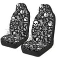 thumbnail image 1 of Yuyamidu Skull Car Seat Cover Full Set Flowers Auto Front Seat Covers Waterproof Soft Vehicle Bucket Seat Pad Black Car Interior Accessories, Fit Most Vehicle, Sedan, 1 of 7