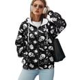 thumbnail image 1 of Yuyamidu Skull Hoodies for Women Zip Up Hoodie Oversized Sweatshirt for Women Apparel Black Zip Up Women's Jackets Hooded Top Black Heavyweight Hoodie XS, 1 of 8