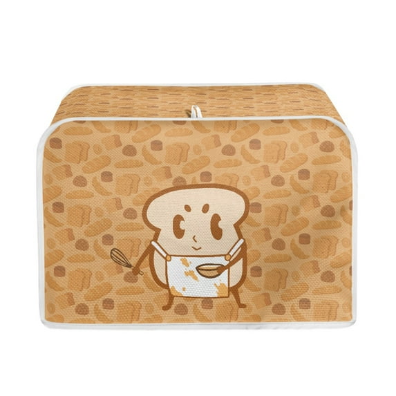 Yuyamidu Sliced Bread Print Toaster Cover Wide Slot Kitchen Small Appliance Cover 4 Slice Bread Toaster Dust Cover Anti Fingerprint Protection Microwave Oven Cover