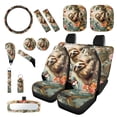 thumbnail image 1 of Yuyamidu Sloth Car Seat Covers Full Set Butterfly Auto Steering Wheel Cover Handbrake Cover Gear Shift Knob Cover Seat Belt Pads Car Shade Cup Holders Rearview Mirror Cover Key Ring 16 PCS, 1 of 7