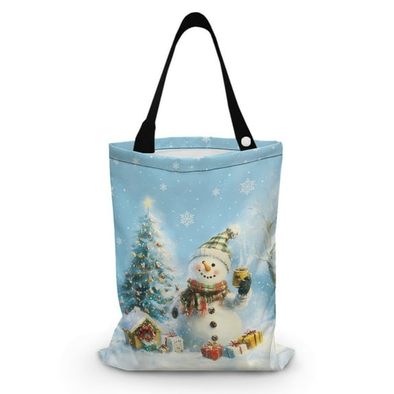 Yuyamidu Snowman Car Trash Bag Xmas Tree Car Trash Can Organizer Decor Accessories Christmas Auto Garbage Bag for Front Seat Back Seat Blue Car Waste Bag
