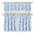 thumbnail image 1 of Yuyamidu Snowman Kitchen Curtain Valance and Tiers 3 Panel Set Easy to Install Short Tier Curtains with Rod Pocket Soft Window Treatment Tiers Home Decor, 1 of 5