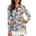 thumbnail image 1 of Yuyamidu Snowman Long Sleeve Golf Shirts for Women Athletic Tennis Shirts Cute Quarter Zip Workout T-shirts Joyous Christmas Pullover Size XL, 1 of 8