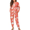 thumbnail image 1 of Yuyamidu Snowman Nightwear for Women Pajama Set Pants and Pajamas Top Size S HO-HO-HO Long Sleeve Sleepwear Sets of 2 Christmas Jogger Yoga Pj Outfits, Red, 1 of 7