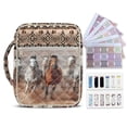 thumbnail image 1 of Yuyamidu Southwest Aztec Bible Cover Case for Women Running Horse Quilted Bible Bag with Zip and Handle Lightweight Carrying Book Case, 1 of 8