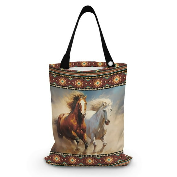 Yuyamidu Southwest Aztec Horse Car Trash Bag for Front Seat Back Seat Waterproof Auto Garbage Storage Bag Foldable Car Rubbish Bag Accessories Reusable Car Rubbish Holder