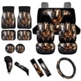 thumbnail image 1 of Yuyamidu Southwest Horse Car Accessories Sets with Car Seat Covers Black Car Floor Mats Steering Wheel Cover Seatbelt Pad Handbrake Cover Gear Shift Knob Cover Cup Mat, 15 Pack, 1 of 6
