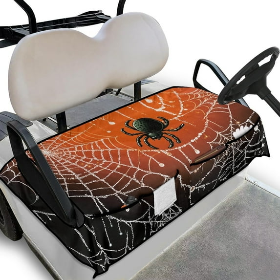 Yuyamidu Spider Golf Cart Seat Covers Cobweb Golfcart Seat Cover with Pockets Universal Golf Cart Seat Towel Blanket Halloween Club Car Cushion Covers Accessories