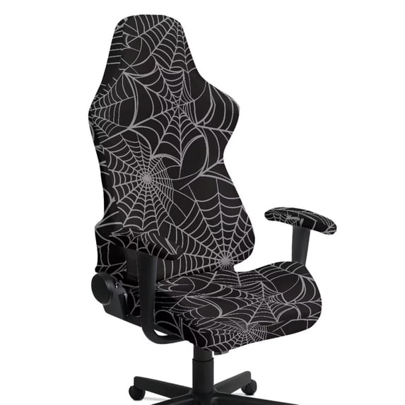 Yuyamidu Spider Web Computer Chair Cover with Armrest Covers Gaming Chair Cover Scratch Proof Easy to Install Gaming Chair Slipcover for Reclining Racing Gaming Game Chairs