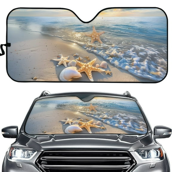 Yuyamidu Starfish Car Windshield Sunshade Shell Windshield Visor Sun Shade Foldable Sun Shield for SUV Truck Van Beach Auto Heatshield Sunshade Car Interior Accessories