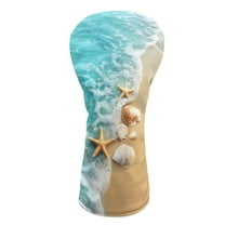Yuyamidu Starfish Shell Golf Club Head Covers for Driver Fairway Woods Headcovers Beach Golf Club Covers PU Leather Golf Club Headcover