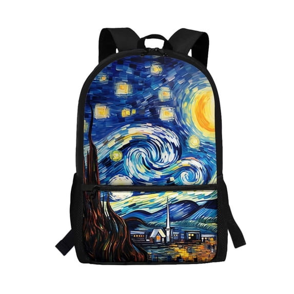 Yuyamidu Starry Night Backpack for School Middle School Book Bags Fashion Bookbag for Girls 12-14 Portable Schoolbag with Adjustable Shoulder Strap
