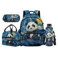thumbnail image 1 of Yuyamidu Starry Night Panda Kids Backpack Set 4Pcs for 6-8 8-10 10-12 Girls Boys Elementary School Bookbag with Lunch Box Pencil Case Water Bottle Bag Travel Rucksack, 1 of 7