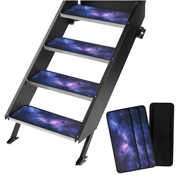 Yuyamidu Starry Sky RV Step Covers RV Accessories for Inside 4 Pack RV Step Rugs Purple RV Stair Covers Non-Slip RV Stair Carpet for Travel Trailers, Camper