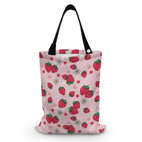 Yuyamidu Strawberry Car Garbage Bag for Back Seat Front Seat Flower Car Trash Can Bin Pink Car Trash Bag Auto Accessories One-handed Strap Car Storage Bags