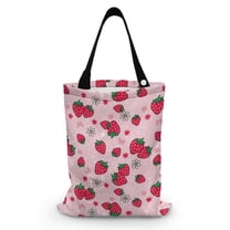 Yuyamidu Strawberry Car Garbage Bag for Back Seat Front Seat Flower Car Trash Can Bin Pink Car Trash Bag Auto Accessories One-handed Strap Car Storage Bags