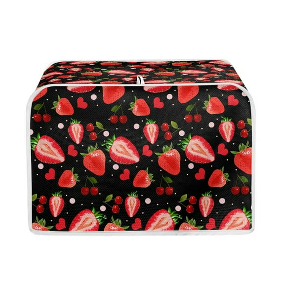 Yuyamidu Strawberry Toaster Cover 2-Slice Wide Slot Bread Maker Dust Cover Spill Proof Small Appliance Cover Home Kitchen Decorative Cover Microwave Dustproof Cover