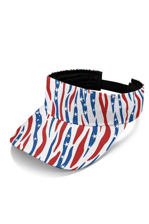 Stripe Sun Visors Hat for Women Men USA Flag Wide Brim Visors Adjustable Empty Top Visor for Golfers Outdoor Sports