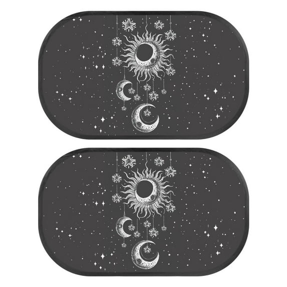 Yuyamidu Sun and Moon Car Back Window Sun Shades for Baby Kids Black Car Side Window Sun Shade for Trucks SUVs 2 Pack Portable Sun Visor Sunshade for Backseat Window