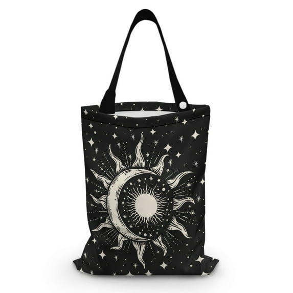 Yuyamidu Sun and Moon Car Trash Bag with Adjustable Buttons Car Rear Storage Bag Hanging Car Waste Bag Black Auto Garbage Bag Holder Accessory Fit Truck Sedan