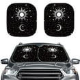 thumbnail image 1 of Yuyamidu Sun and Moon Car Windshield Cover for SUV Van Truck Accessories 2pcs Black Car Sun Shade Windshield Portable Automotive Window Sunshades Keep Your Vehicle Cool, 1 of 5