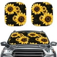 thumbnail image 1 of Yuyamidu Sunflower Automotive Windshield Sunshades Foldable Car Sun Shade for Windshield 2 PCS Car Windshield Cover Accessories for Sedans SUV Truck, 1 of 5