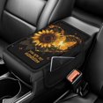 thumbnail image 1 of Yuyamidu Sunflower Car Arm Rest Cover Pad with Storage Bags Gold Butterfly Center Console Cushion Pad for Most Cat Truck SUV Accessories Heart Car Armrest Protector, 1 of 7