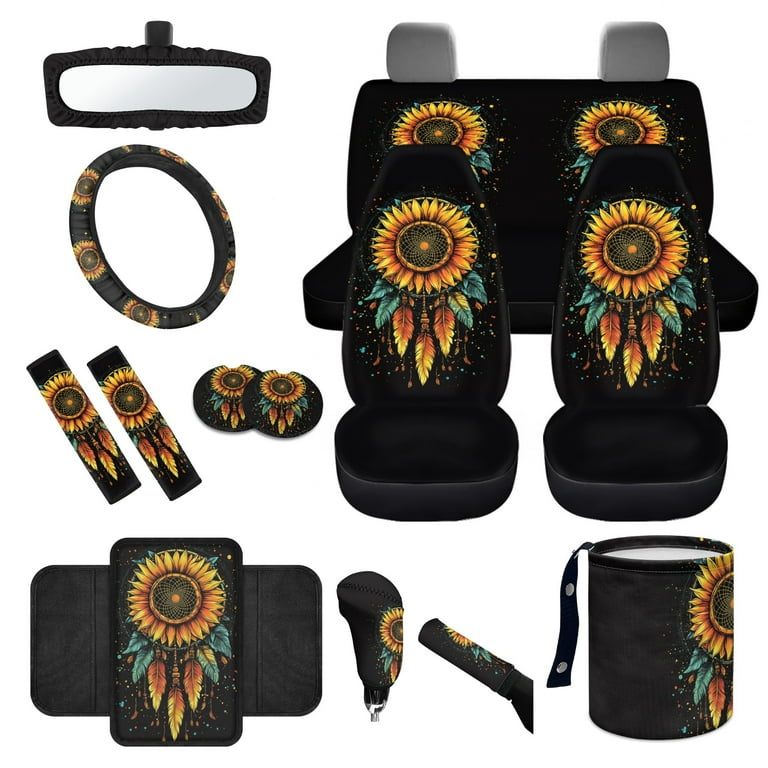 Yuyamidu Sunflower Car Seat Covers Full Set of 14 Dream Catcher