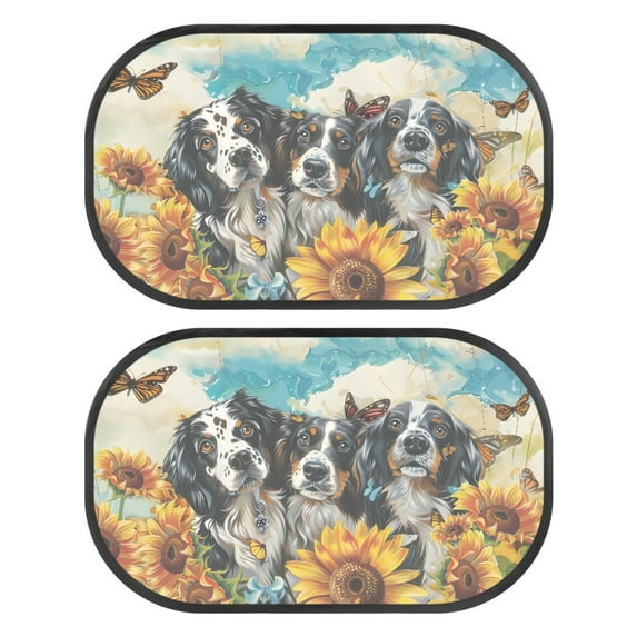 Yuyamidu Sunflower Car Window Shades for Baby Dog Sunshade for Car Back Window Butterfly Baby Car Window Sun Shades Set of 2 Sun Glare and UV Rays Protection, Universal Fit