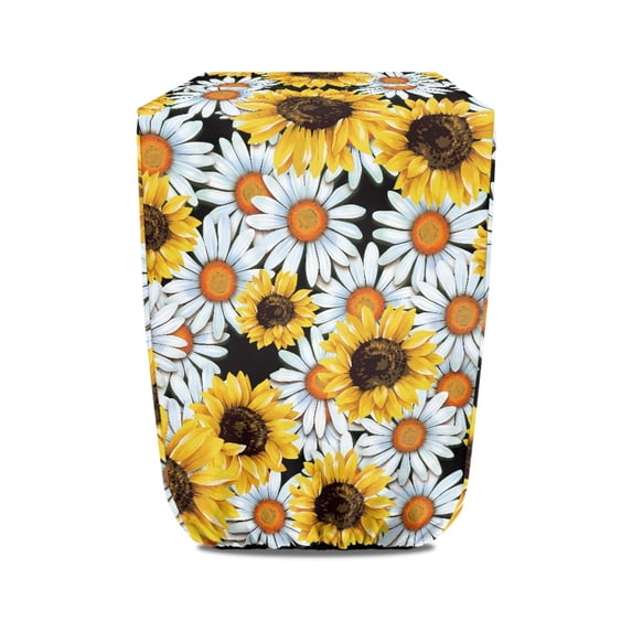 Yuyamidu Sunflower Daisy Electric Tongue Jack Head Cover 300D Polyester Electric Tongue Jack Cover, Waterproof Trailer RV Electric Tongue Cover Accessories