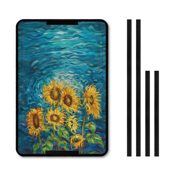 Yuyamidu Sunflower RV Window Shade Blue RV Door Window Shade Cover, Block Sunlight Protect Privacy Universal RV Door Window Shade Foldable Camper RV Window Shade