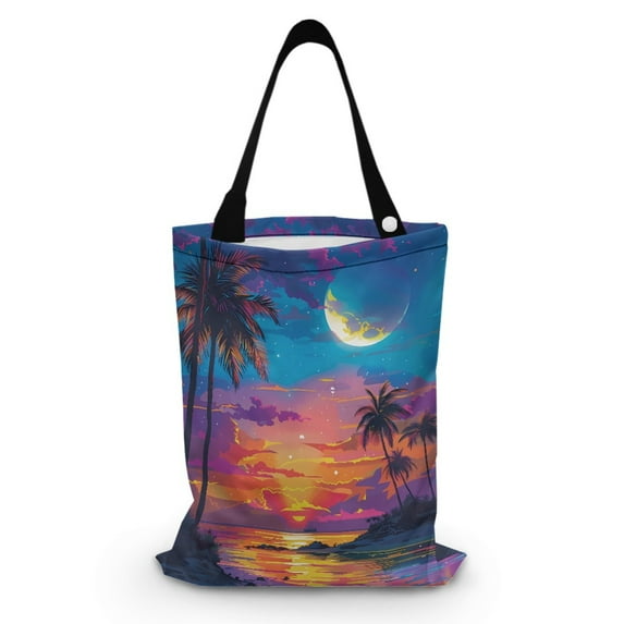 Yuyamidu Sunset Car Garbage Bag Coconut Tree Auto Trash Bags Reusable Automobile Waste Basket Holder Accessories SUV Truck Sedan Interior Decoration