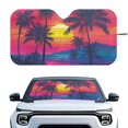 thumbnail image 1 of Yuyamidu Sunset Car Sun Shade Windshield Coconut Tree Front Windshield Sunshade for Car SUV Van Foldable Automotive Sun Visor Car Protector Accessories Keep Your Vehicle Cool, 1 of 7