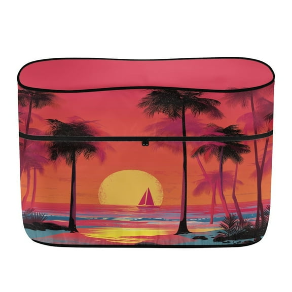 Yuyamidu Sunset Coconut Tree RV Propane Tank Cover Fit for Double 20Ib Tanks, Replacement Cover for RV/Trailer/Camper, Easy to Install