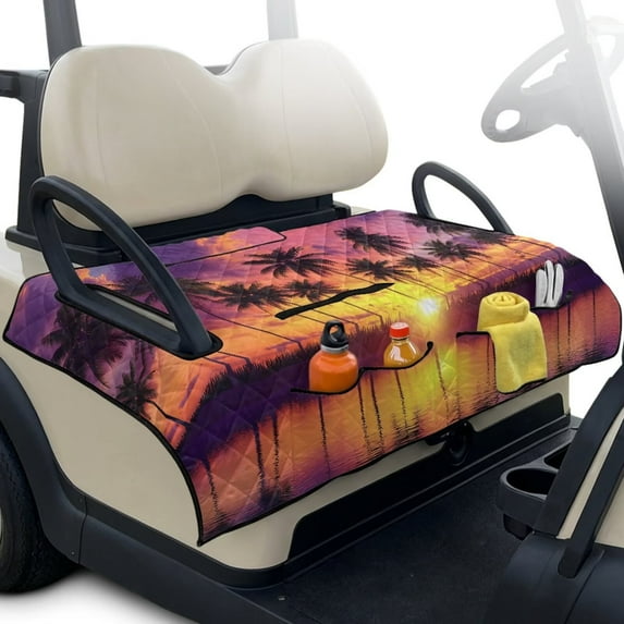 Yuyamidu Sunset Golf Cart Seat Covers Soft Club Car Seats Cushion Covers Coconut Tree Golf Cart Seat Towel Blanket Fits in Club Car More 2 Person Seats Golf Carts