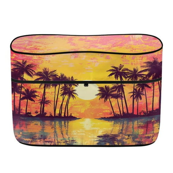 Yuyamidu Sunset Seaside RV Propane Tank Cover 30LB, Coconut Tree Camper Propane Tank Cover, Weather Resistant Sun Protection RV Trailer Travel Camper Accessories