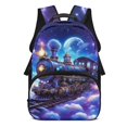 thumbnail image 1 of Yuyamidu Train Book Bag for Kids Girls Large Capacity School Backpack 10-12 Years Old Secondary School Bag with Two Side Pockets, 1 of 7
