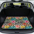 thumbnail image 1 of Yuyamidu Tropical Floral Car Trunk Mat, 29 Inch - 39 Inch All Weather Cargo Liner for SUV Sedan Truck, Non-Slip Stain Resistant Machine Washable Rear Trunk Floor Mat, 1 of 7