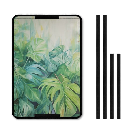 Yuyamidu Tropical Style RV Door Window Shade RV Door Shade, Palm Leaves Window Shade Cover for Camper Door, Block Out Sunlight, Heat, Protect Privacy, Green
